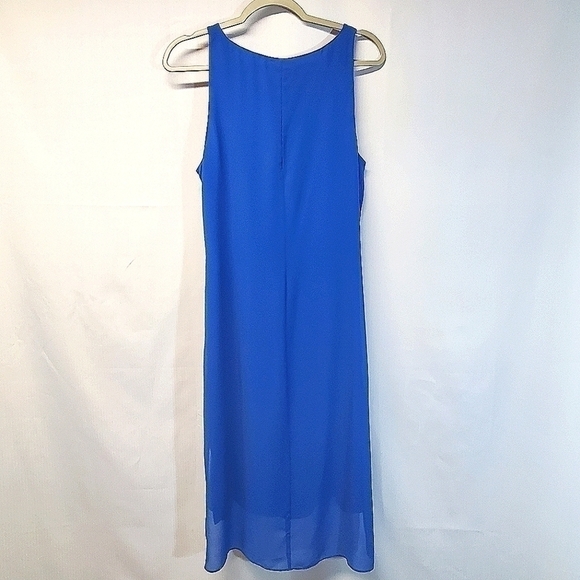 Trouve Blue Keyhole Sleeveless Midi Shift Dress - Picture 8 of 10
